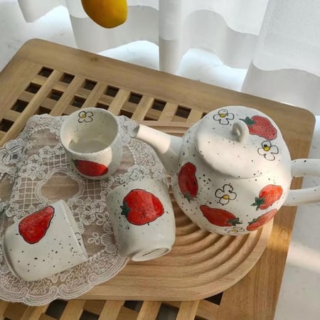 ابريق شاي و 4 أكواب بـ نمط ياباني