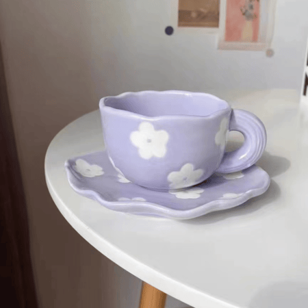 كوب يدوي مع صحن بسعة 185 مل