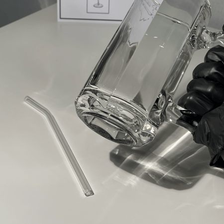 كاس زجاجي ثقيل بسعة 380 مل مع مزاز