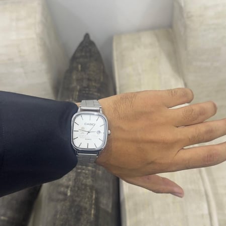 ساعة كاسيو  مينا ابيض