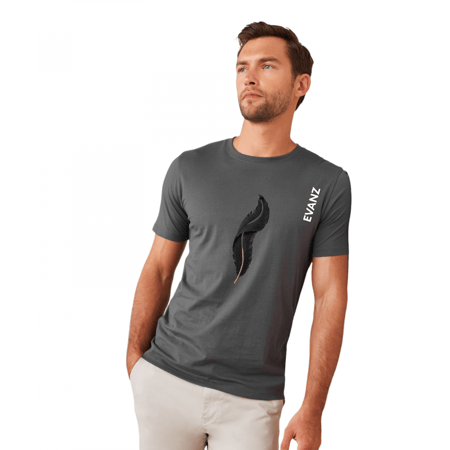 تيشيرت رمادي غامق