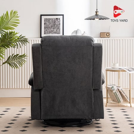 كرسي راحة مخمل ب خاصية المساج  على شكل اهتزاز لون رصاصي