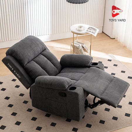 كرسي راحة مخمل ب خاصية المساج  على شكل اهتزاز لون رصاصي