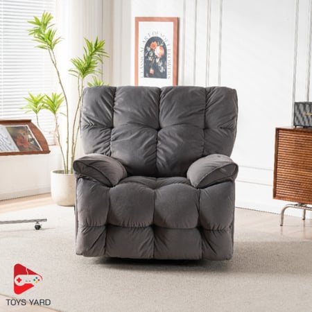 كرسي استرخاء مخمل لون رمادي