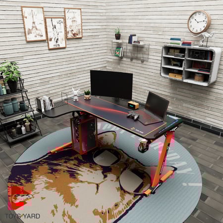 كرسي العاب قيم أحمر مع طاولة العاب زاوية لون أحمر