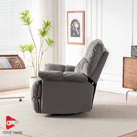 كرسي استرخاء مخمل لون رمادي