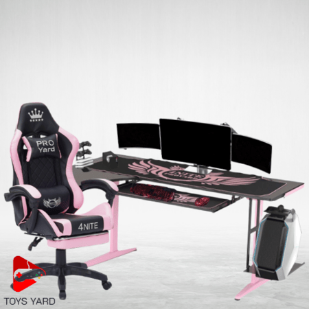 كرسي العاب قيمنق بنك بأسود مع طاولة العاب قيم