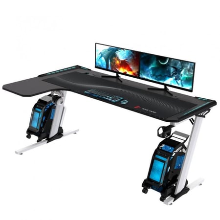 كرسي العاب قيم أبيض مع طاولة العاب زاوية لون أبيض