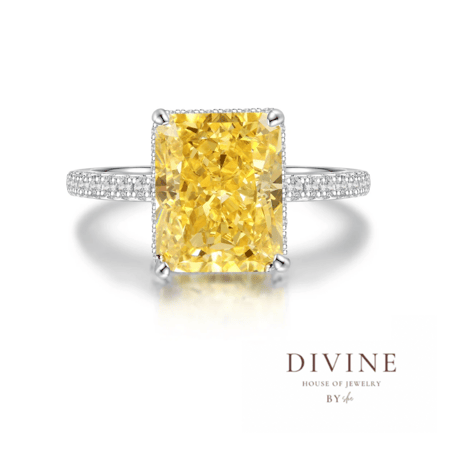 ice cut yellow stone silver 925 ring