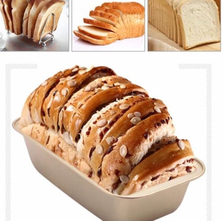 قالب خبز مستطيل ميني كيك / صواني فرن لون ذهبي (قطعتان )