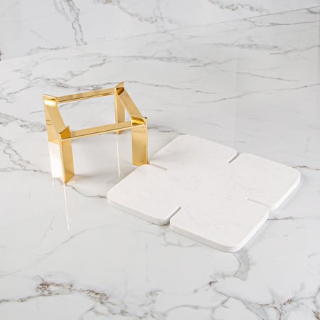 تقديمة رخام بقاعدة ذهبية