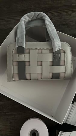 Grey leather bag