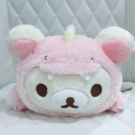 Korilakkuma دمية كوريلاكوما الأصلية بزي الديناصور بلون وردي لطيف