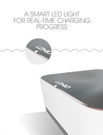 ليدنيو شاحن منزلي سريع ب7 مداخل USB و1 تايب سي مع تقنية كوالكم 3