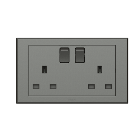 فيش 13A مع 2USB فالينسيا رمادي