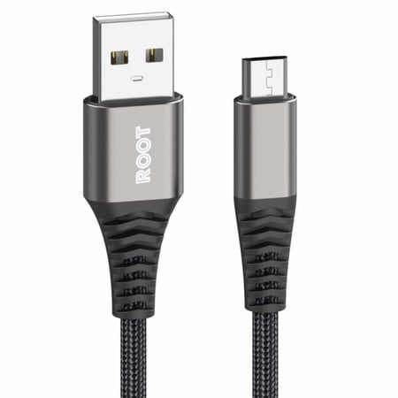 كيبل مايكرو أسود قماش 3.1A  روت