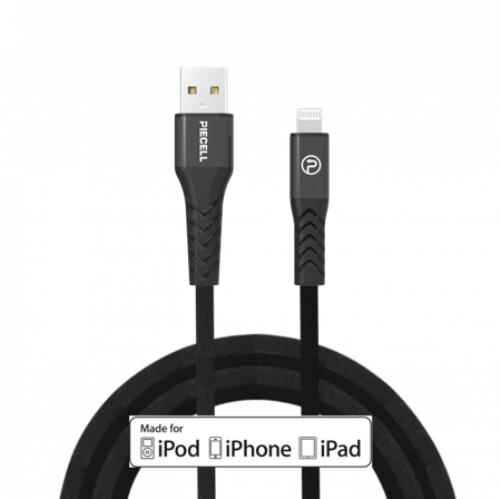 كيبل ايفون معتمد من ابل 120 سم قماش اسود