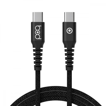 كيبل تايب سي تايب سي 120 سم قماش اسود ماركة بود bod