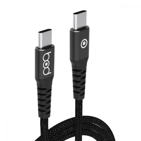 كيبل تايب سي تايب سي 120 سم قماش اسود ماركة بود bod