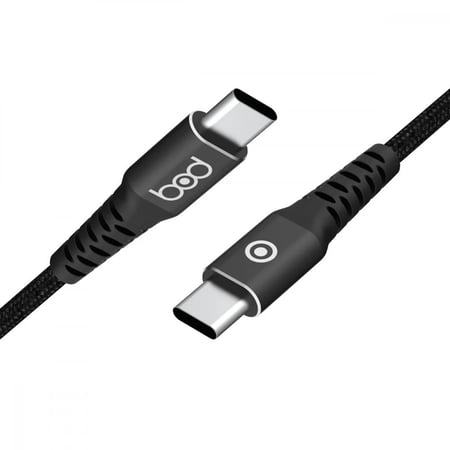 كيبل تايب سي تايب سي 120 سم قماش اسود ماركة بود bod