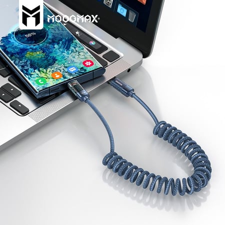 كبيل شحن حلزوني تايب سي بقوة 60 واط من موج ماكس - عدة ألوان