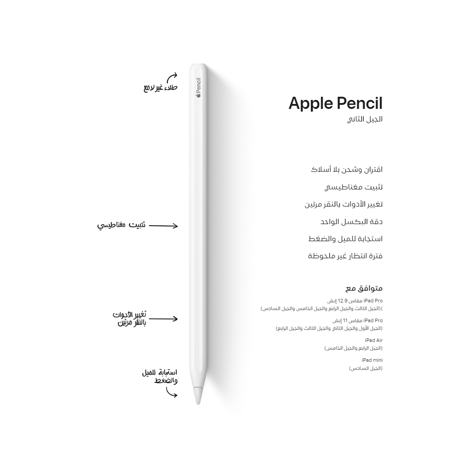 ابل قلم ايباد الجيل الثاني - أبيض MU8F2AM/A