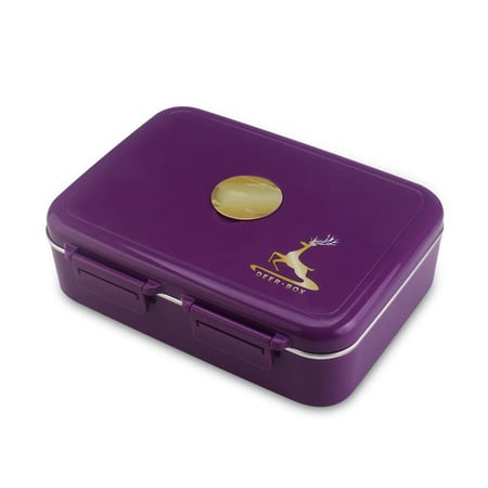 علبة طعام ٣ اقسام اخضر معدني