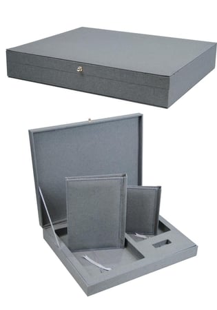 البومين حراري مع صندوق A4/A5 بدون حشوة لون رمادي غامق