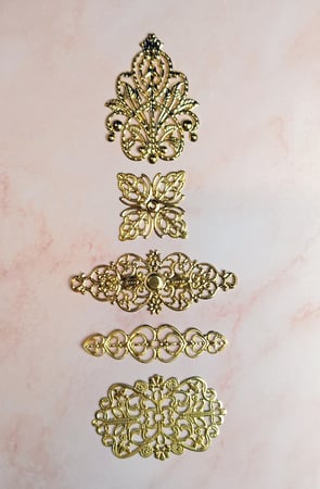 زخارف معدنية ذهبي لتزيين الالبوم 5 أشكال عدد 10 قطع