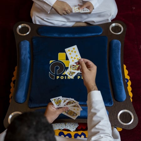 طاولة بلوت منحنية أرضية لون أزرق_Curved Ground Blot Table - BLUE