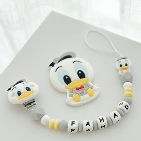 طقم بطوط - تعليقة لهاية وعضاضة اللون الرمادي