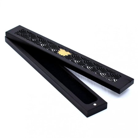 علبة خشبية فاخرة مبخرة ذكية بلون أسود مع كيس قماشي جميل للحفظ