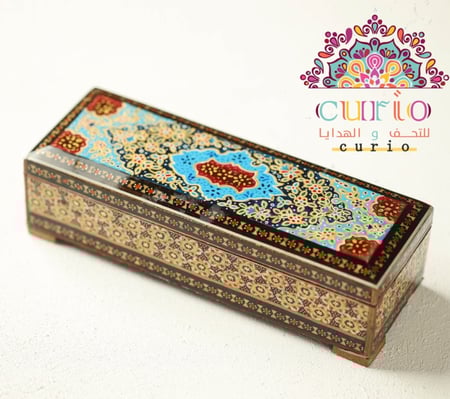 صندوق #خشبي ، #صدف - نحاس - نقش يدوي ، متعدد الاستخدام