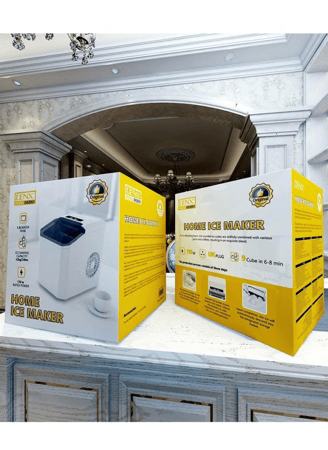 دينكس صانعة الثلج من دينكس DX2051 تنتج حتى 12 كغم يومياً، وتجهز 9 مكعبات خلال 10 دقائق فقط! تصميم أنيق وخزان سعة 1.3 لتر.