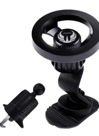 حامل سيارة مغناطيسي عالمي Y4851 من YOUFO - حامل هاتف صغير الحجم وآمن وقابل للتعديل للاستخدام في فتحة التهوية ولوحة القيادة