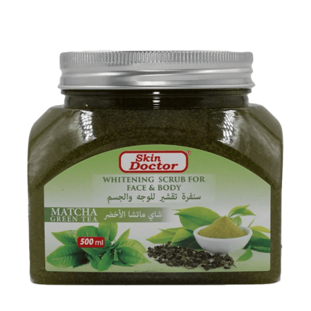 سكين دكتور- سنفرة تقشير للوجه والجسم شاي ماتشا الأخضر 500 Ml