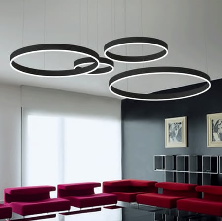 اضاءة مودرن أسود دائري 40 سم