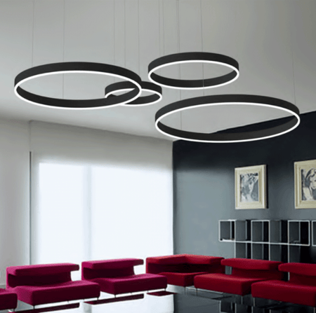 اضاءة مودرن أسود دائري 60 سم