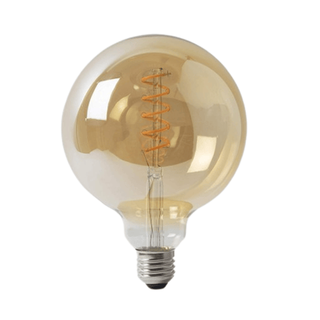 لمبة ليد G125 حلزونية زجاجية عسلية ديكور كروي بلب أصفر 2700K