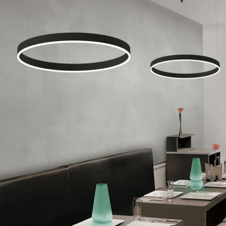 اضاءة مودرن أسود دائري 40 سم