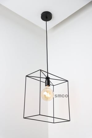 إنارة معلقة مودرن مربعة باللون الأسود من سمكو  إضاءة سقف ديكور E27