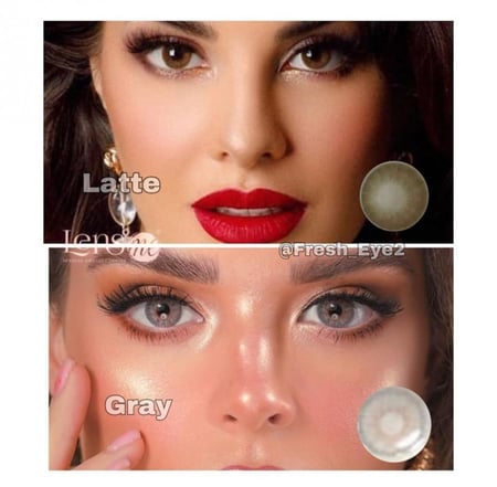 لاتيه جراي عدسات لنسمي lensme نورة بو عوض  ملونة لاصقة محدده gray latt