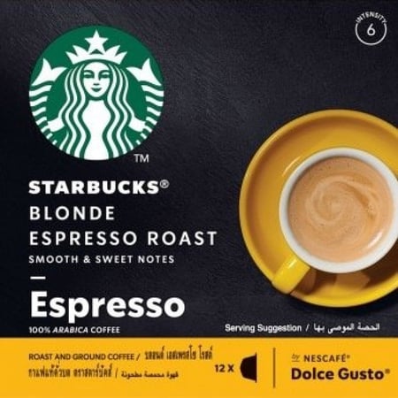 كبسولات اسبريسو بلوند روست من ستاربكس 12 كبسولة دولتشي غوستو