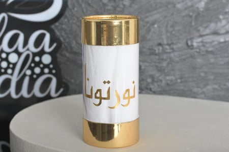 مجموعه (12)  مناديل اسطواني ذهبي بي عبارة نورتونا