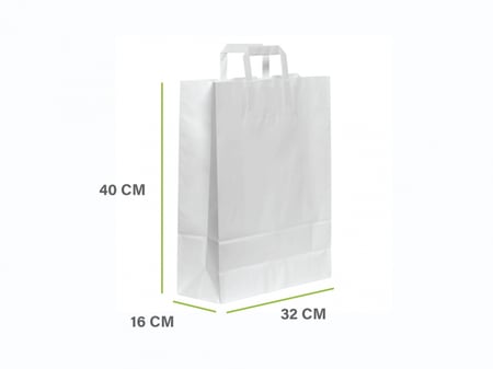 مجموعة (12) اكياس ورق ابيض  40×32×16سم