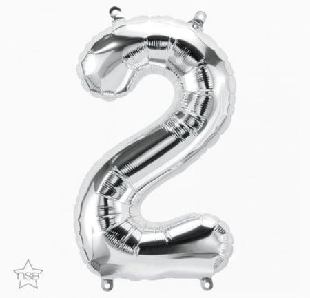 بالون رقم فضي كبير | Large Foil Balloon Number Silver
