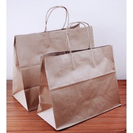 مجموعة (12) اكياس ورقية بني مقاس 32×28×14سم