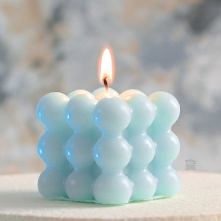 مجموعة (12) شموع بابلز لون سماوي