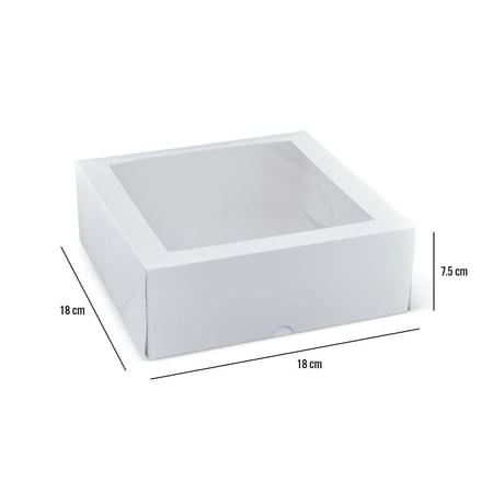 مجموعة (12) علبة فاخرة للشوكليت والحلويات لون أبيض ونافذة شفافة20*20