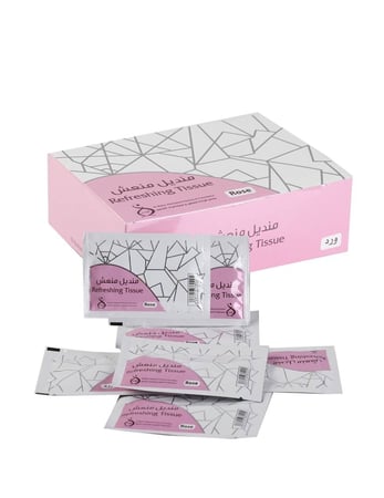 مجموعة (50) مناديل معطره بريحة الورد